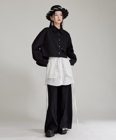 Splicing Lace Pants